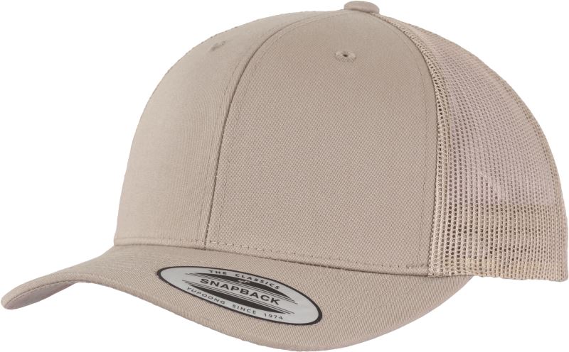 Levně 6 panelová vintage kšiltovka "Trucker" - khaki