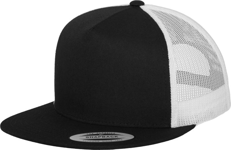 Levně 5 panelová Trucker kšiltovka - black/black white