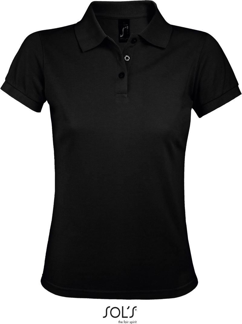 Dámské piqué polo z těžké bavlny - black