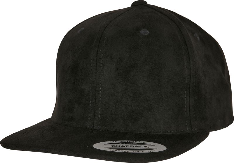 Levně 6 panelová Snapback kšiltovka "Suede" - black