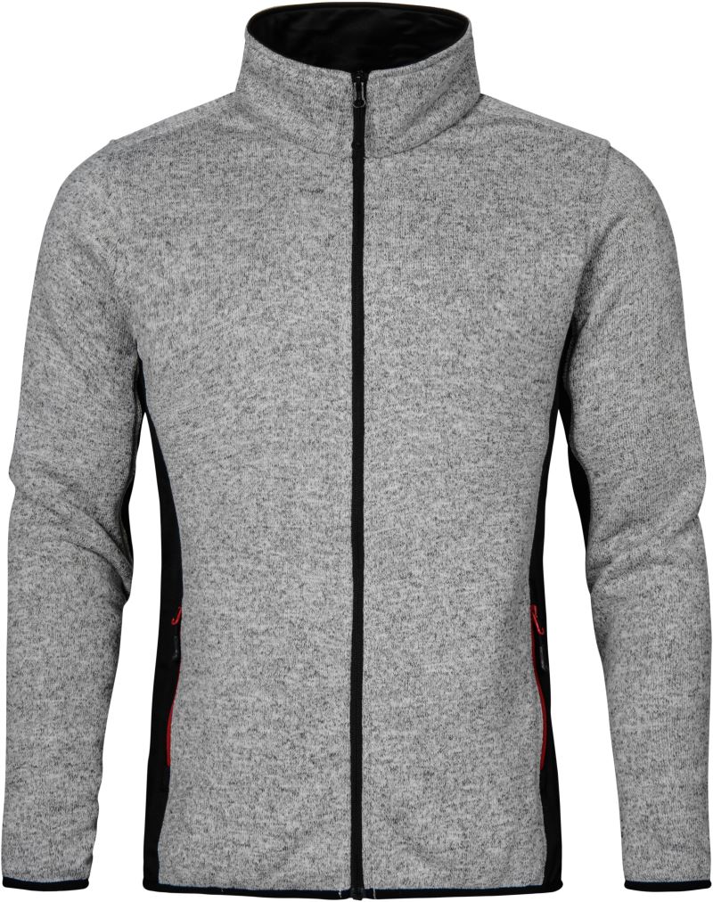 Levně Pánská pracovní pletená fleecová bunda - heather grey