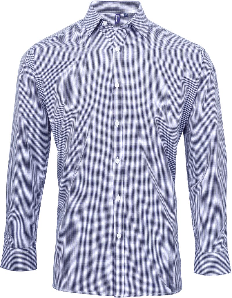 Levně Popelínová kostkovaná košile s dlouhým rukávem - navy/white