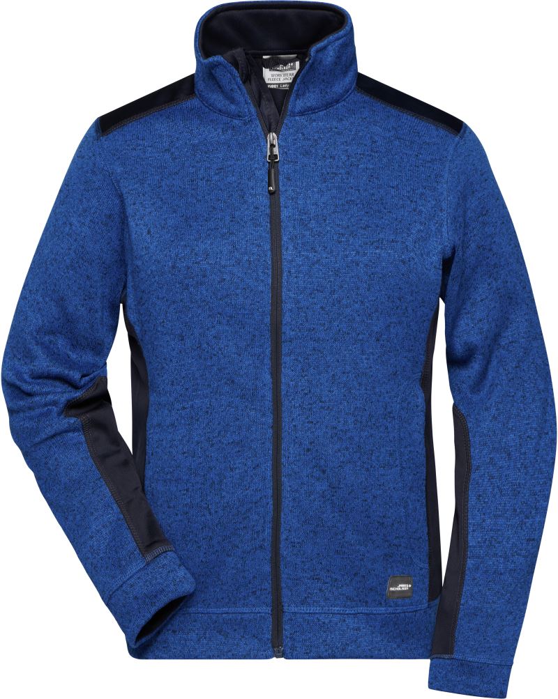 Levně Dámská pracovní pletená fleecová bunda - Strong - royal melange/navy