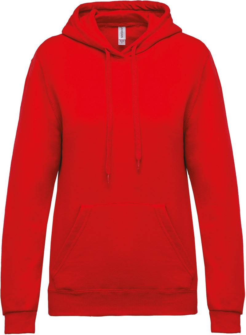 Levně Dámská mikina s kapucí - red