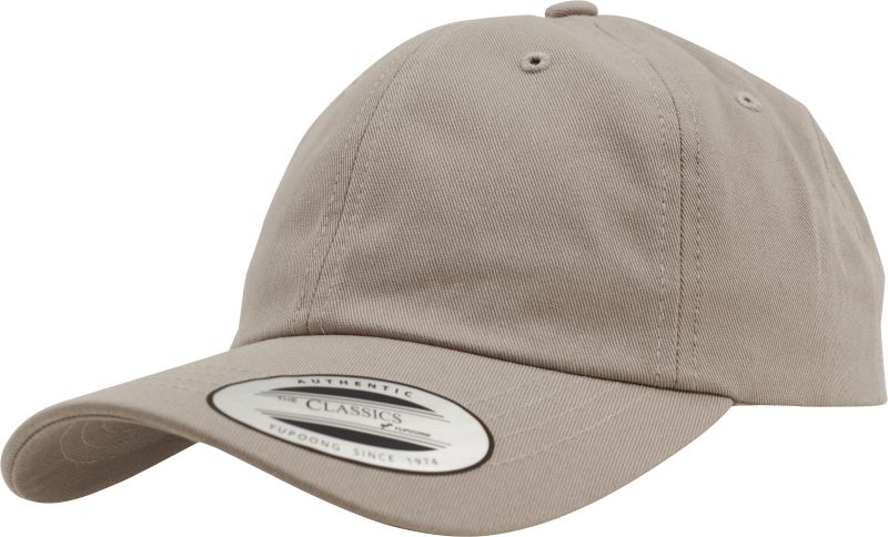 Levně 6 panelová bavlněná keprová kšiltovka - khaki