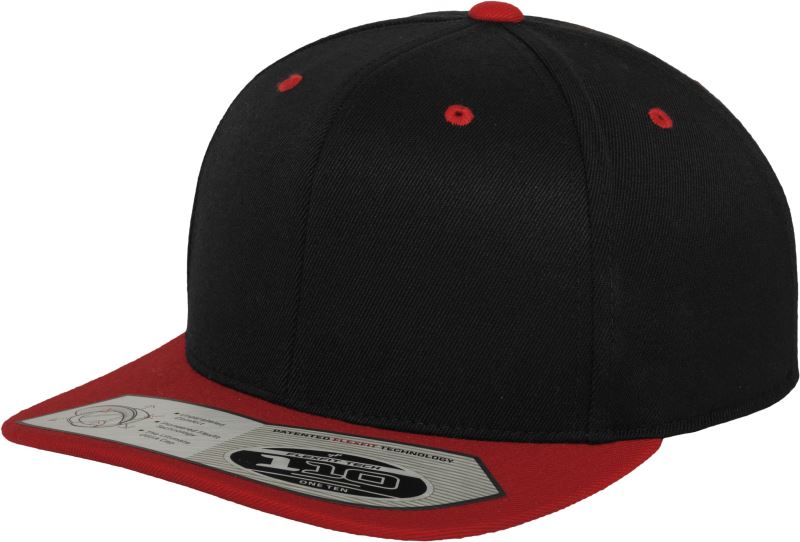 Levně 6 panelová kšiltovka "Fitted Snapback" - black/red