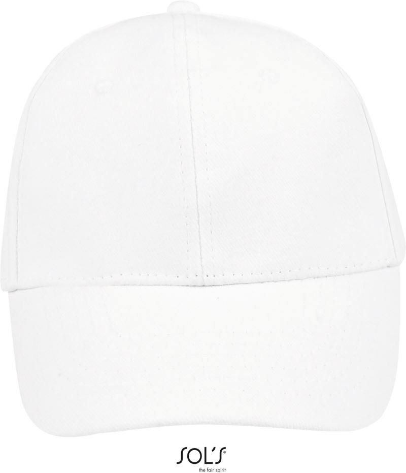 6 panelová baseballová kšiltovka - white