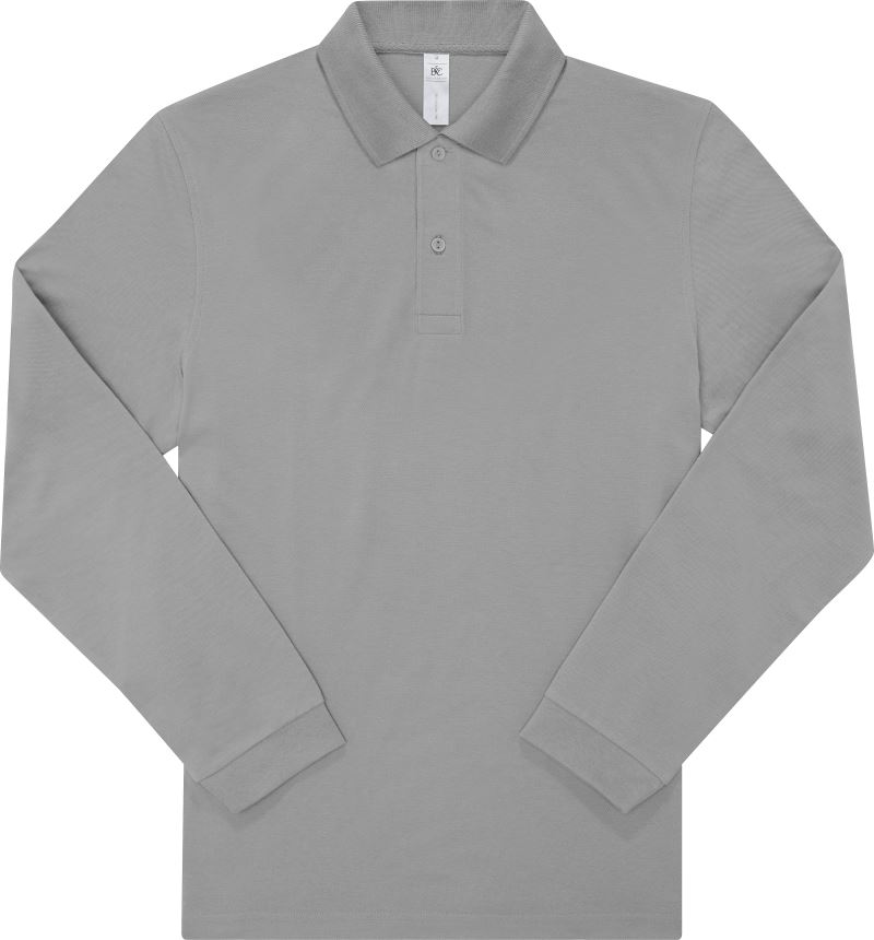 Levně Piqué polo s dlouhým rukávem - sport grey