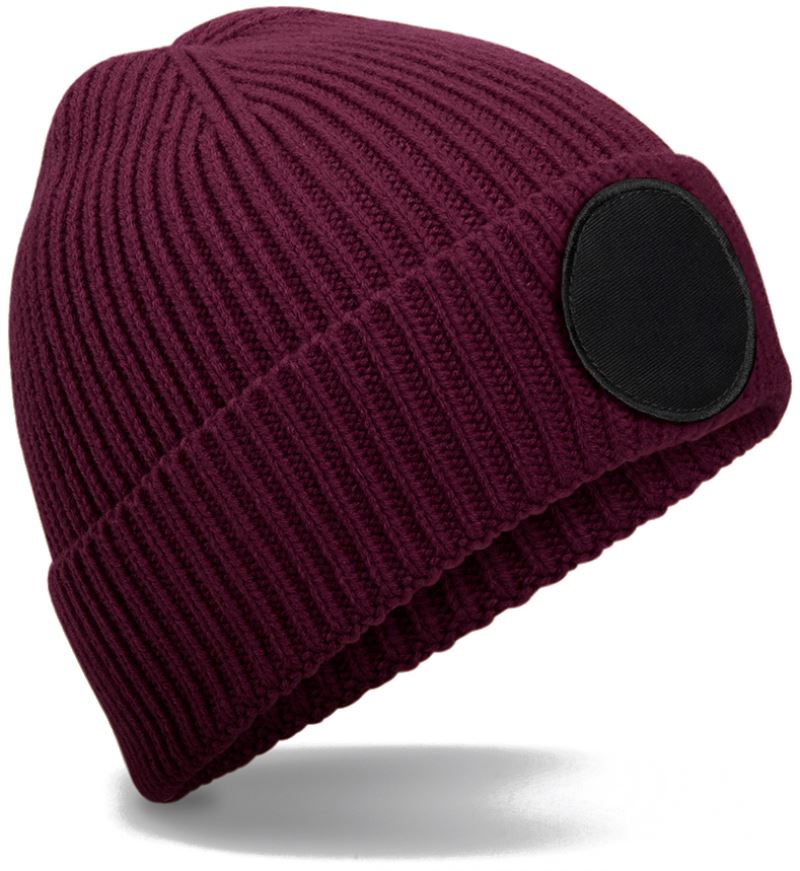 Levně Čepice s kruhovou nášivkou - burgundy/black