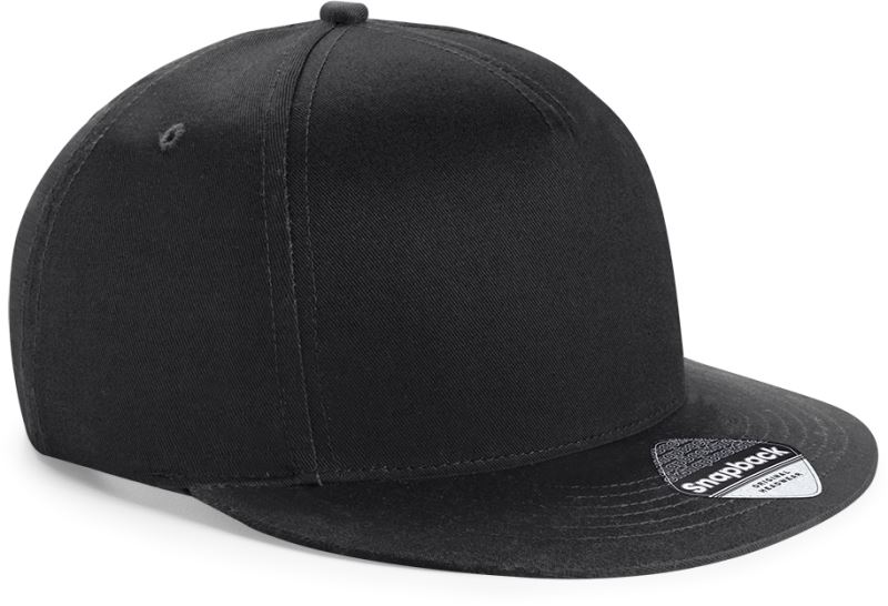Levně Dětská 5 panelová kšiltovka "Snapback" - black/black