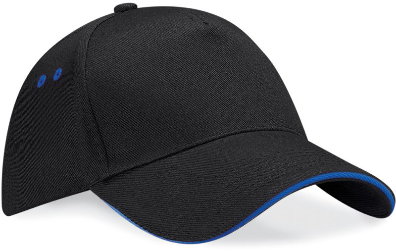 Levně 5 panelová sandwich kšiltovka - black/bright royal