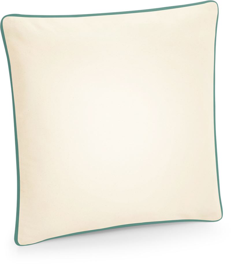 Levně Fairtrade povlak na polštář s lemováním - natural/sage green