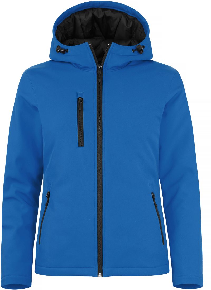 Levně Dámská zateplená softshellová bunda s kapucí - royal blue