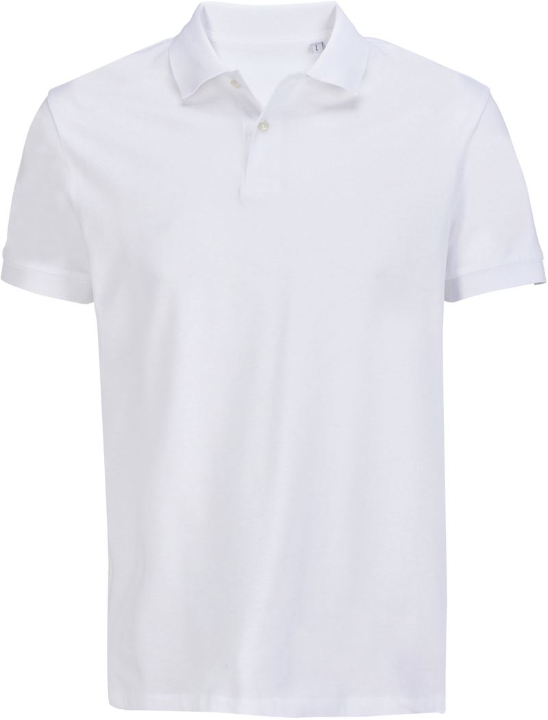 Unisex piqué polo z těžké bavlny - white