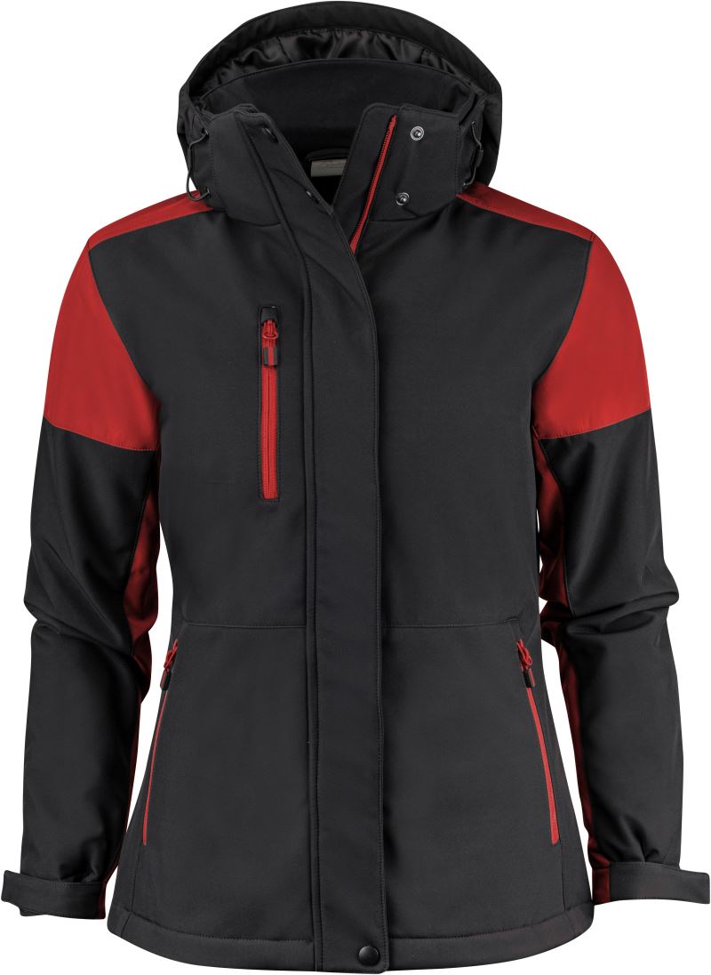 Levně Dámská zimní softshellová bunda - black/red