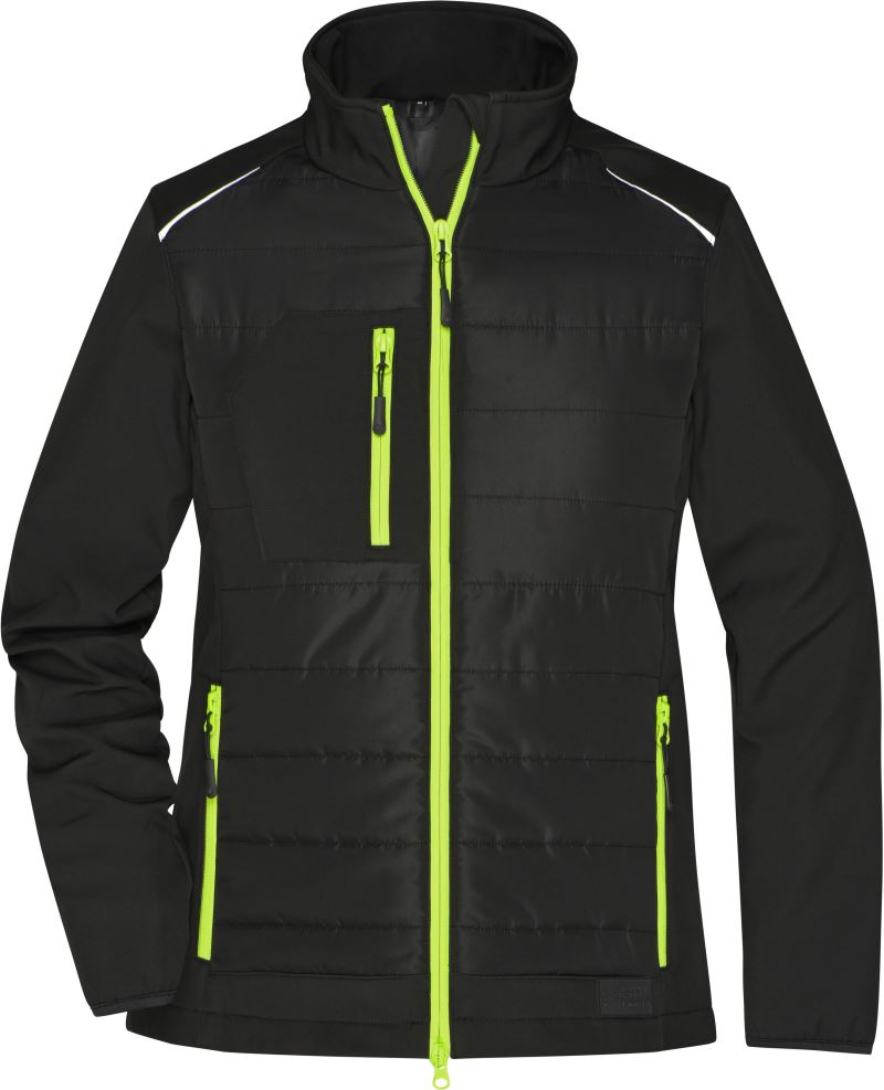 Levně Dámská hybridní bunda - black/neon yellow