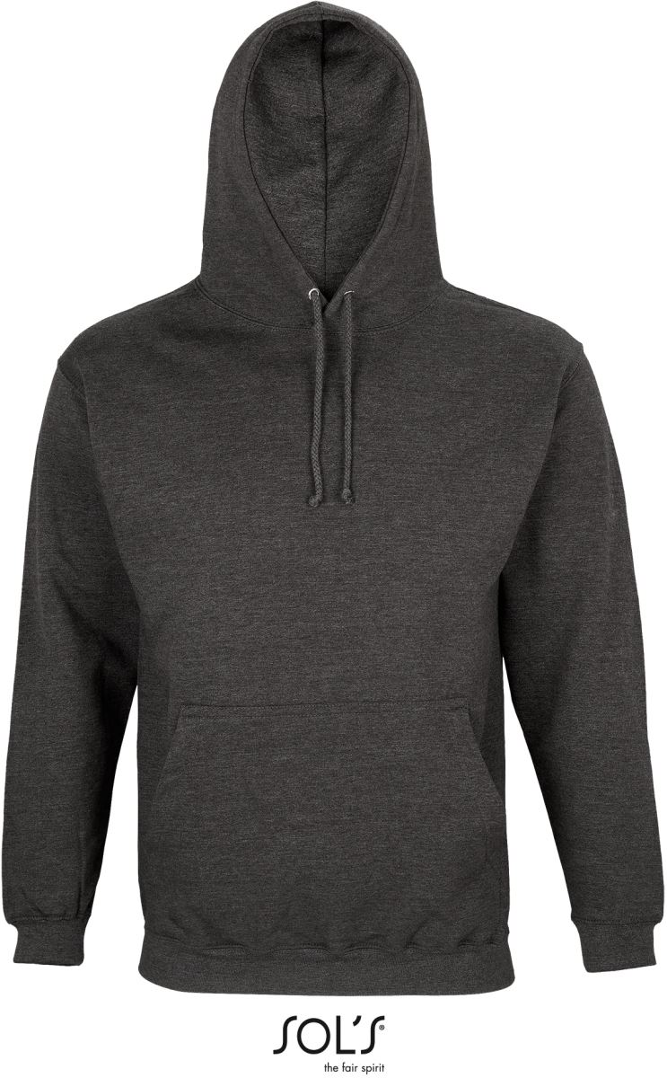 Levně Unisex mikina s kapucí - charcoal melange