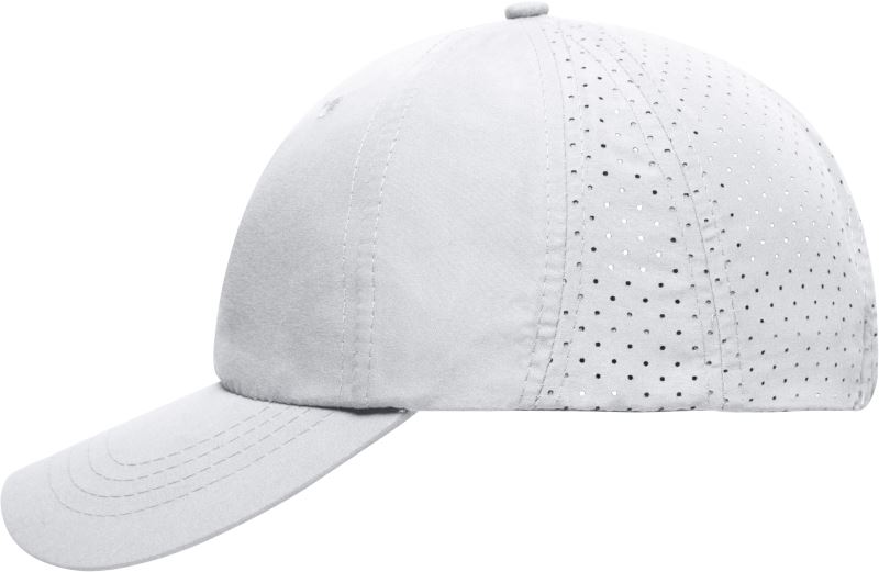 Levně 8 panelová kšiltovka s laserem řezanou zadní částí - white