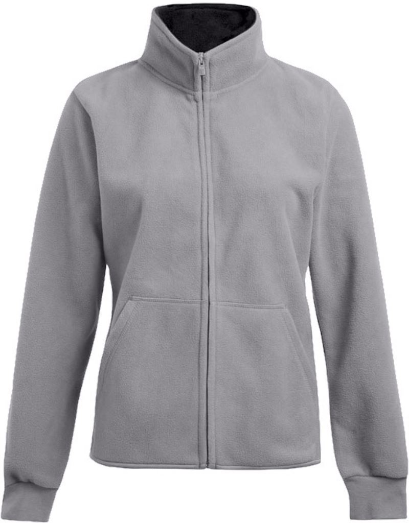 Levně Dámská dvojitá fleecová bunda - light grey/black