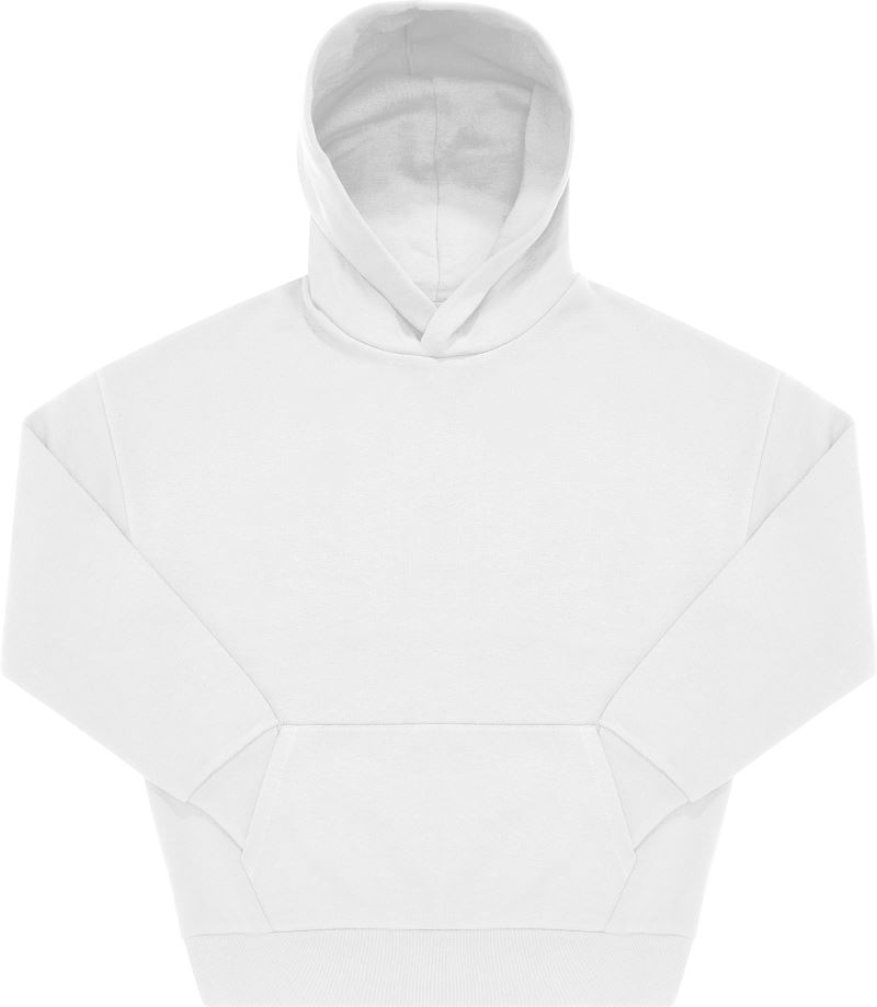 Oversize mikina s kapucí z těžké bavlny - white