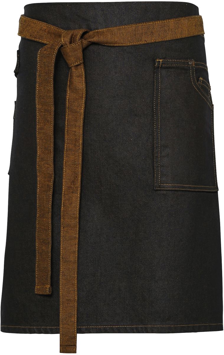 Levně Denim zástěra do pasu krátká "Division" - black/tan