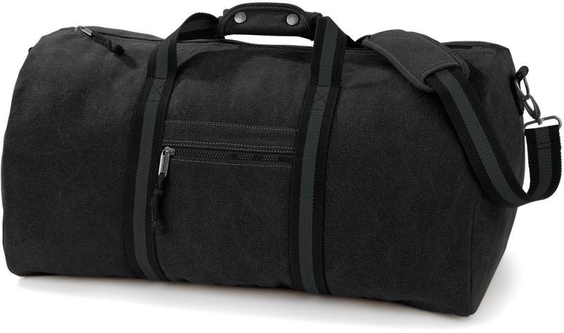 Levně Vintage plátěná cestovní taška - vintage black