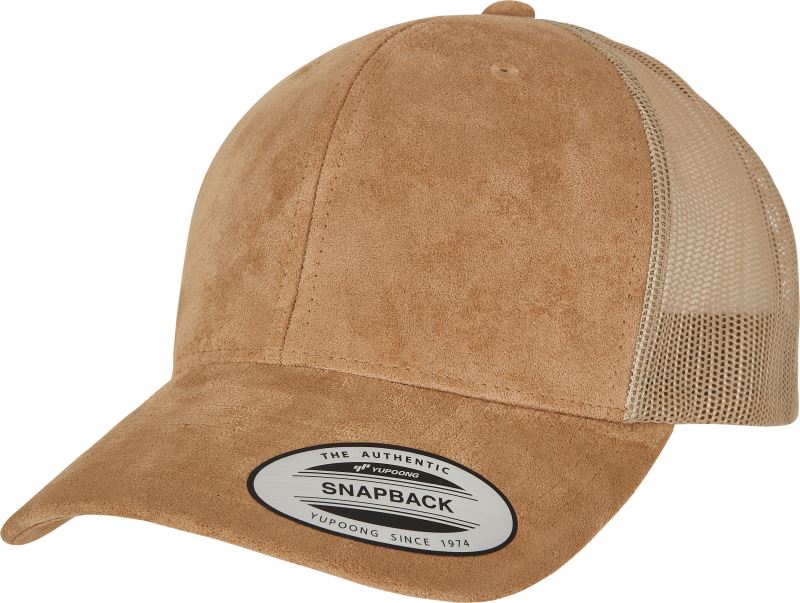Levně 6 panelová Trucker kšiltovka "Suede" - khaki
