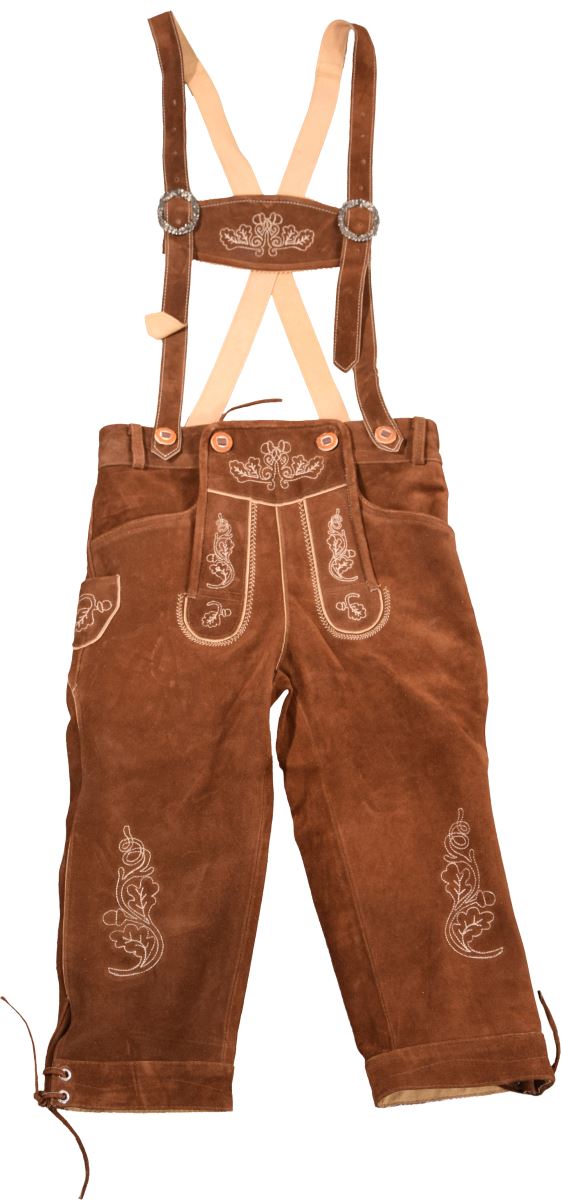 Levně Dámské kožené kalhoty, dlouhé - light brown