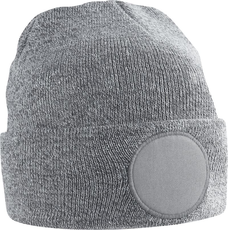 Levně Čepice s kruhovou nášivkou - heather grey