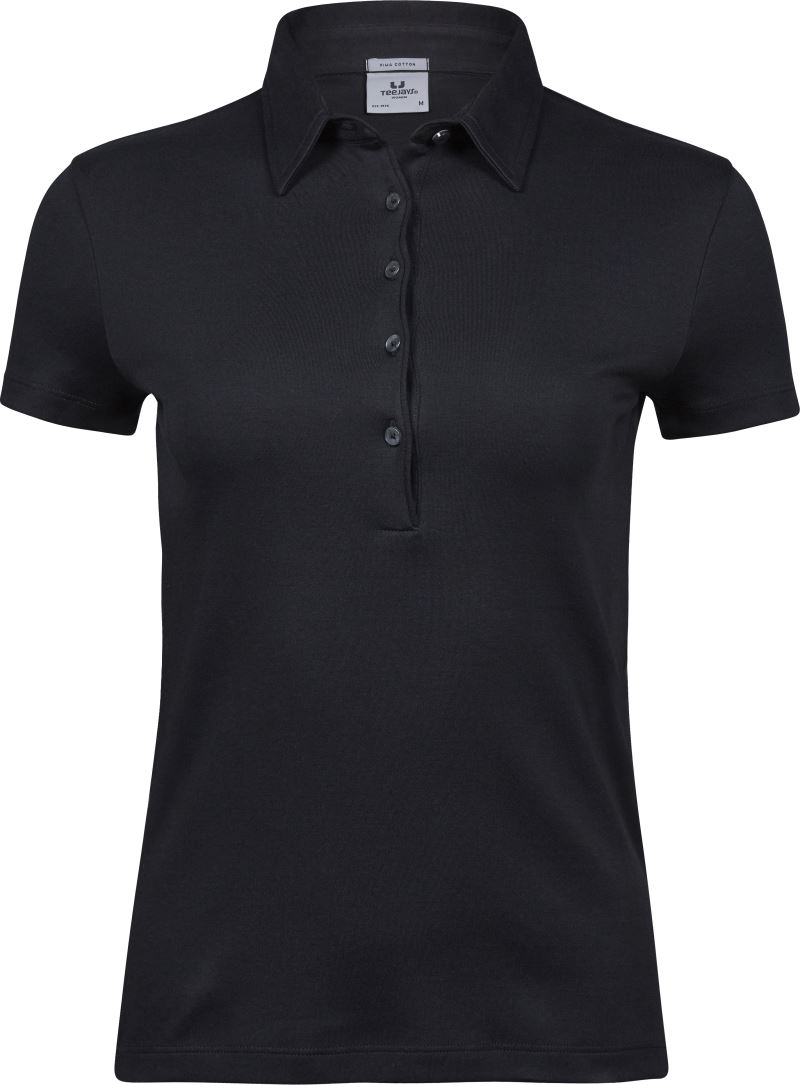 Levně Dámské polo z pima bavlny - black