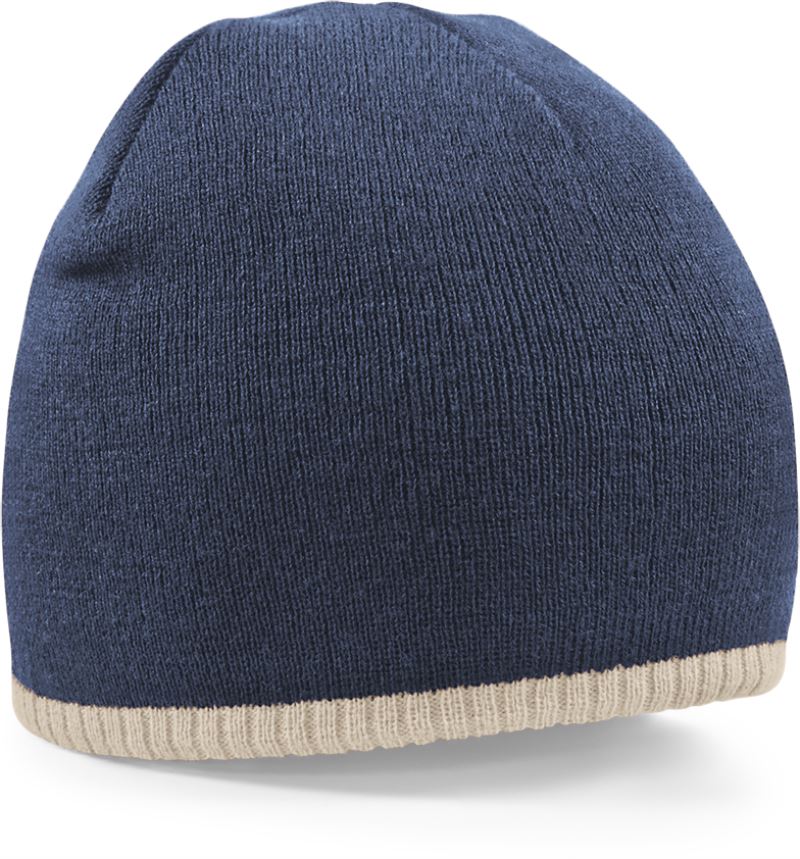 Levně 2-barevná pletená čepice - french navy/stone