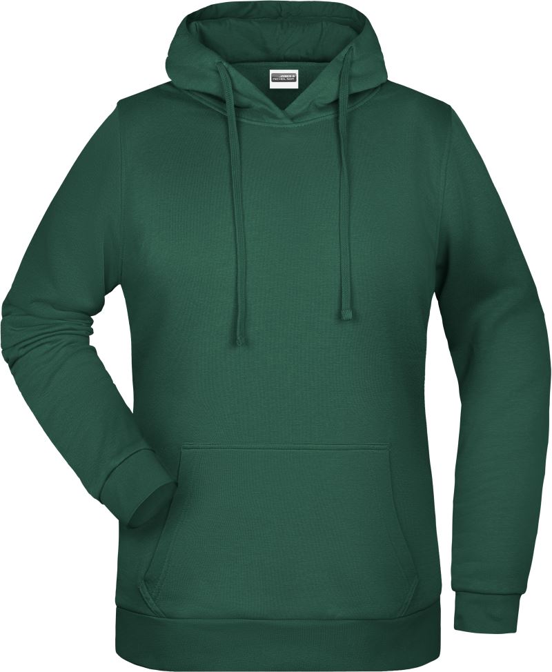Levně Dámská mikina s kapucí - dark green