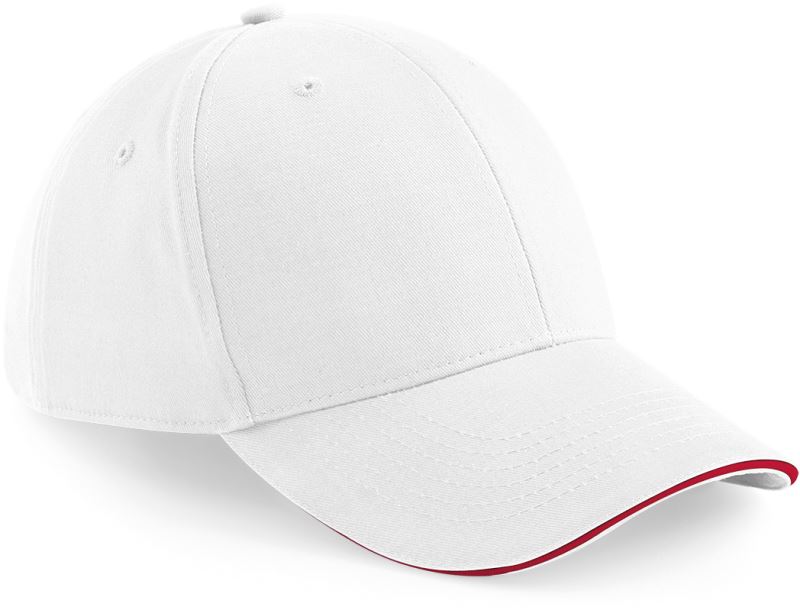 Levně 6 panelová sandwich kšiltovka "Athleisure" - white/classic red
