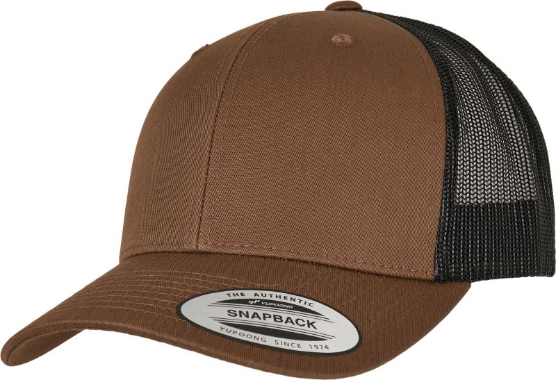 Levně 6 panelová vintage kšiltovka "Trucker" - coyote brown/black