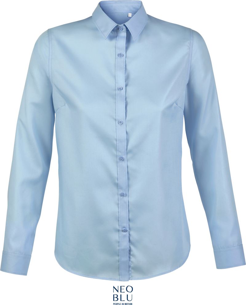 Levně Mikro keprová halenka s dlouhým rukávem - soft blue