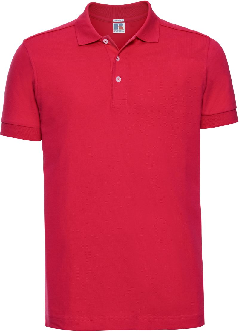 Levně Pánské elastické piqué polo - classic red
