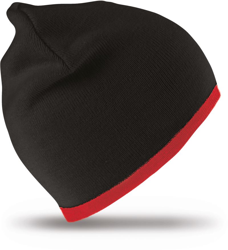 Levně Oboustranná pletená čepice - black/red