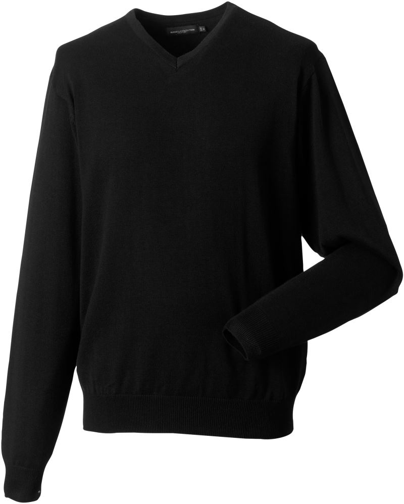 Levně Pletený svetr s výstřihem do V - black