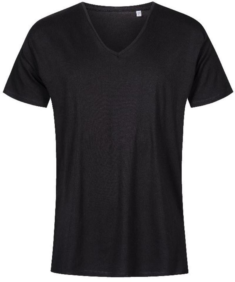Levně Pánské tričko X.O s výstřihem do V - black