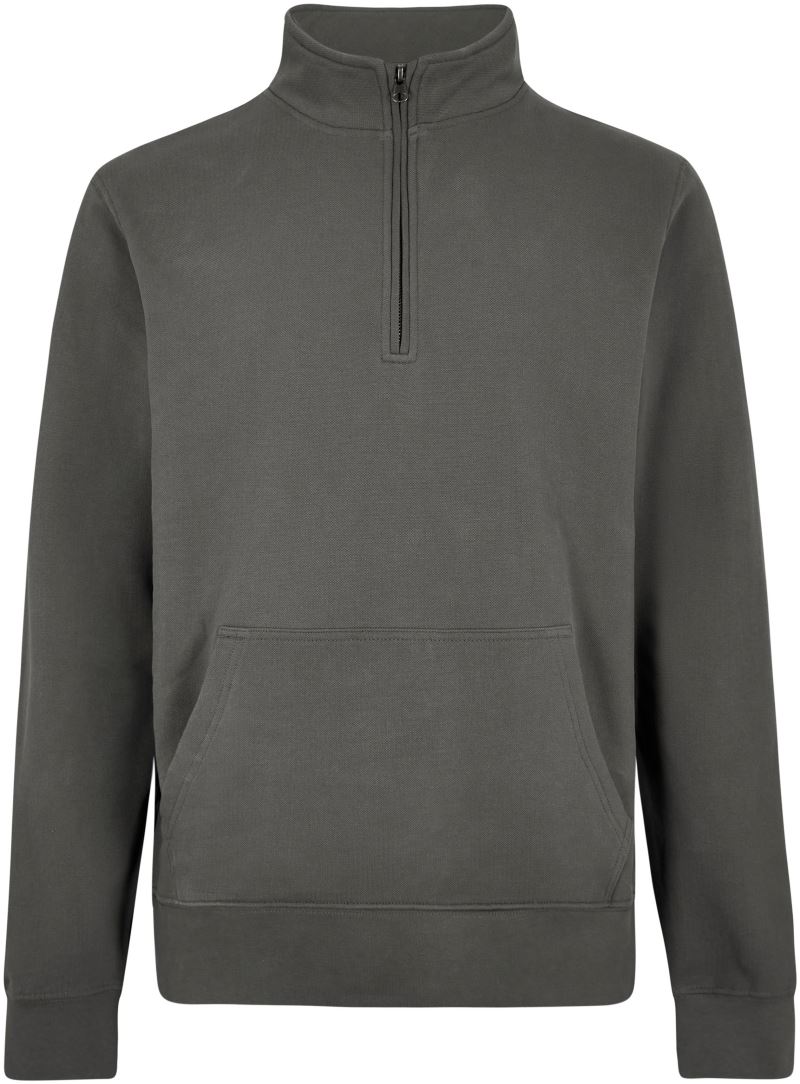 Levně Piqué mikina s 1/4 zipem - dark grey