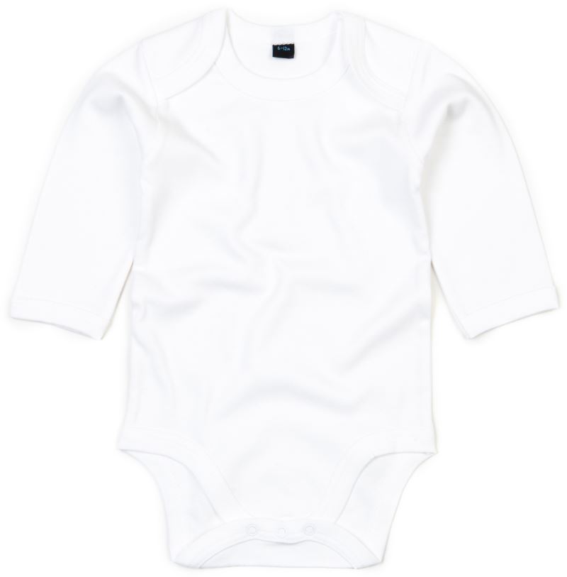 Levně Dětské body s dlouhým rukávem - white