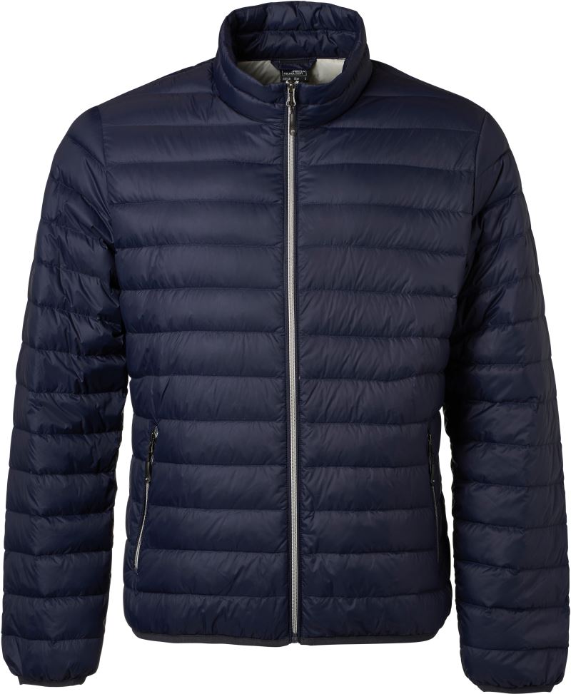 Levně Pánská péřová bunda - navy/silver