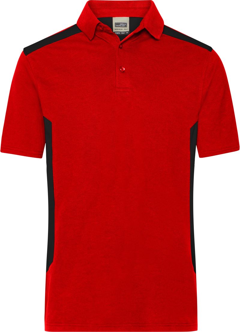Levně Pánské pracovní piqué polo "Strong" - red/black