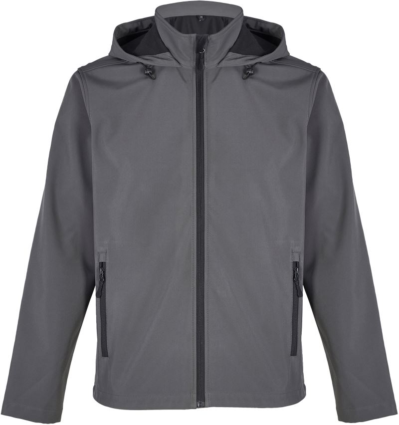 Levně Pánská 2-vrstvá softshellová bunda s kapucí - charcoal grey