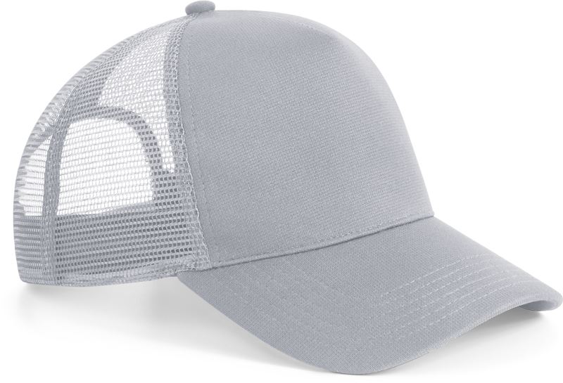 Levně 5 panelová Snapback kšiltovka "Microknit Trucker" - light grey