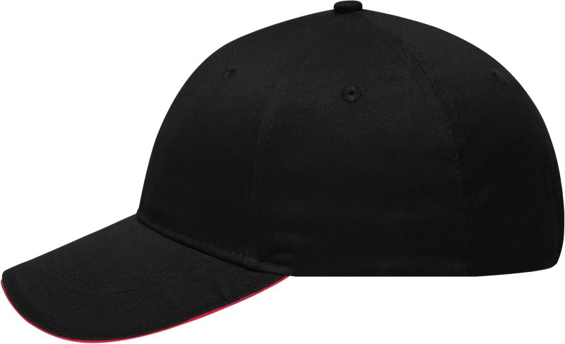 Levně 6 panelová sandwich kšiltovka - black/red