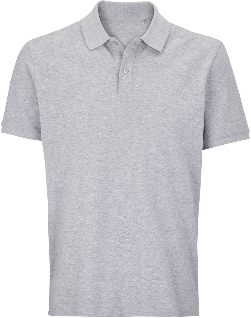 Unisex piqué polo z těžké bavlny - grey melange