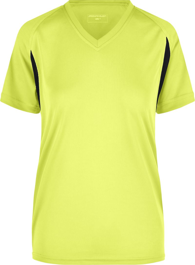 Levně Dámské běžecké tričko - fluo yellow/black