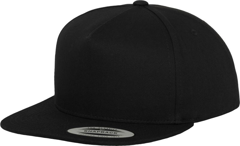 Levně 5 panelová Snapback kšiltovka - black/black