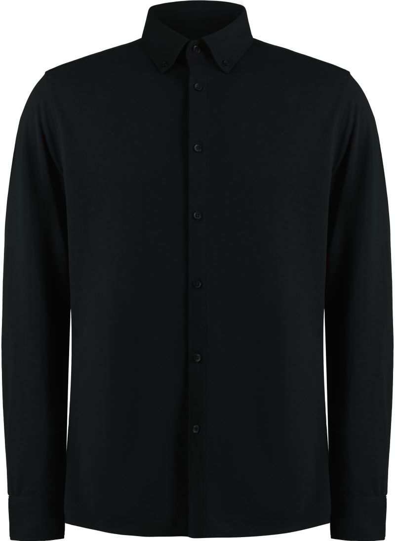 Levně Košile piqué s dlouhým rukávem "Superwash" - black